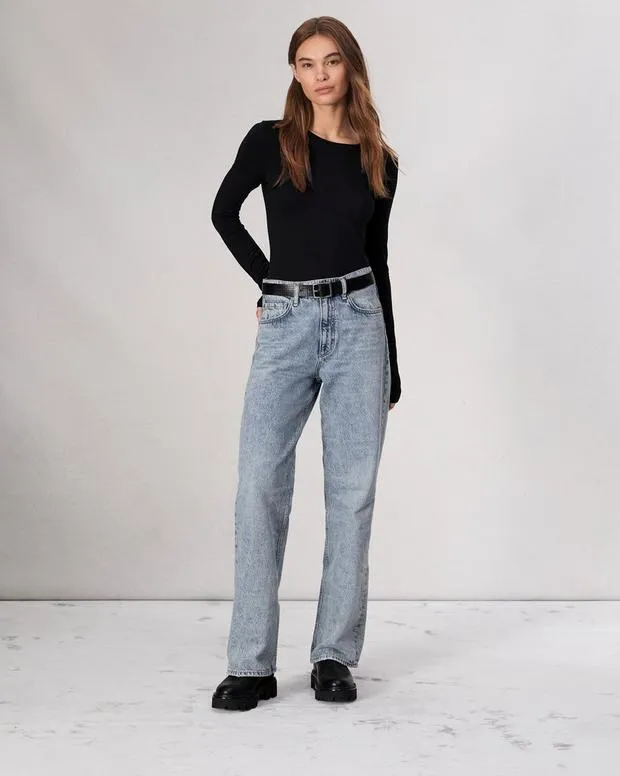 TShirts Women Rag and Bone Luca Long Sleeve Tee Black
