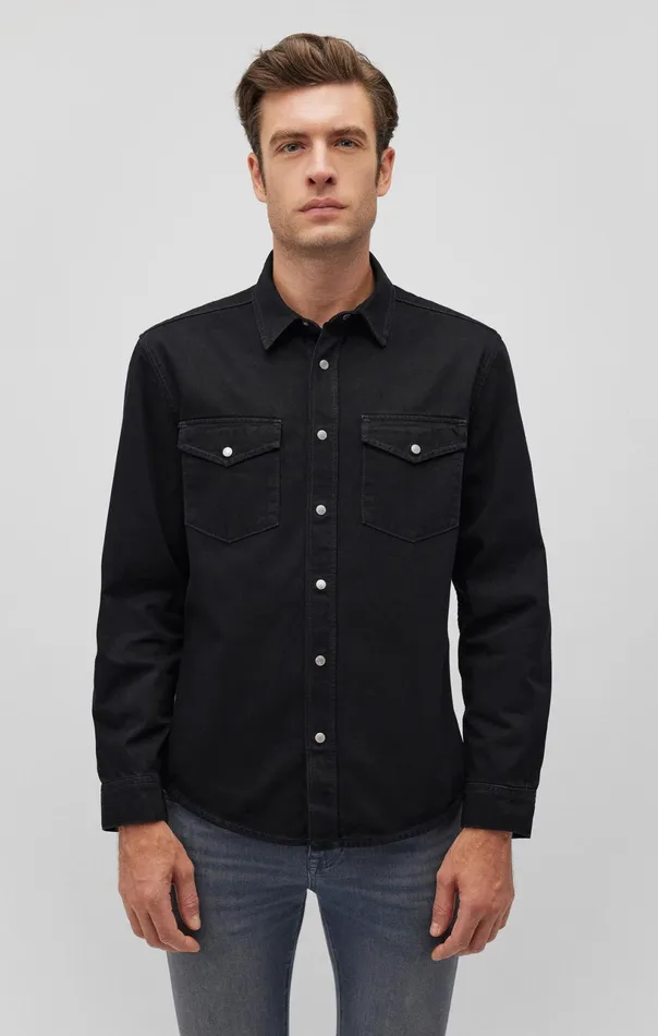 Ted Denim Shirt In Black Men Mavi Jeans Shirts