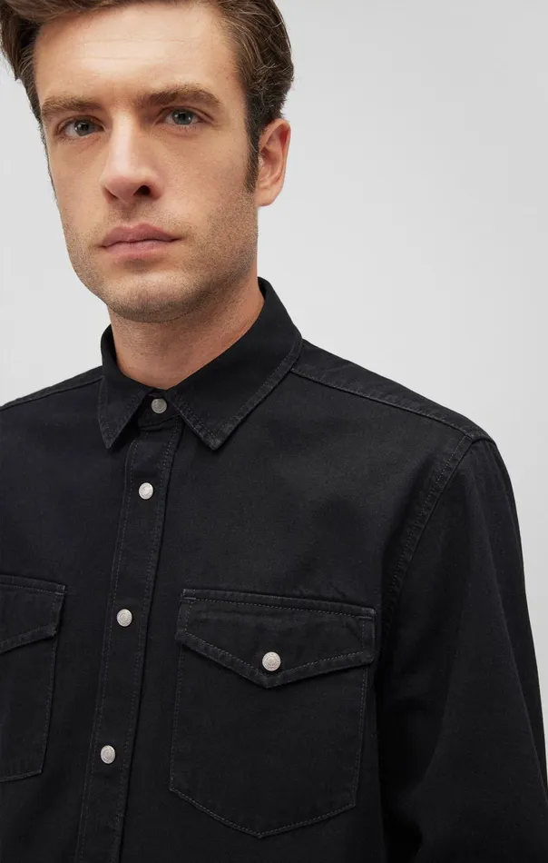 Ted Denim Shirt In Black Men Mavi Jeans Shirts Ted Denim Shirt In Black Men Mavi Jeans Shirts