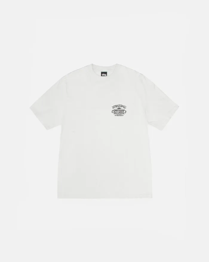 Tees MenWomen Stussy WORLDWIDE TEE PIGMENT DYED Natural