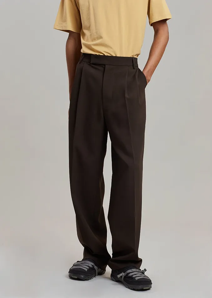 The Frankie Shop Bottoms Beo Suit Pants 8211 Dark Espresso 8211 Men