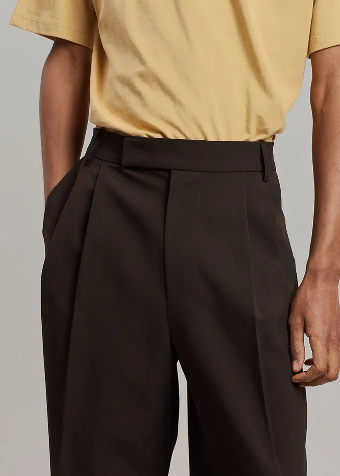 The Frankie Shop Bottoms Beo Suit Pants 8211 Dark Espresso 8211 Men