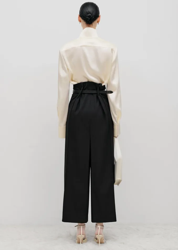 The Frankie Shop Bottoms Bevza Belted Square Culottes 8211 Black 8211 Women