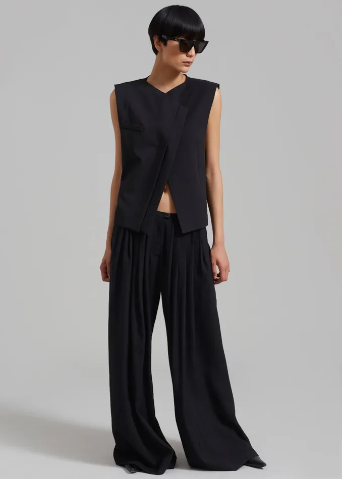 The Frankie Shop Bottoms Sloane Wide Leg Trousers 8211 Black 8211 Women