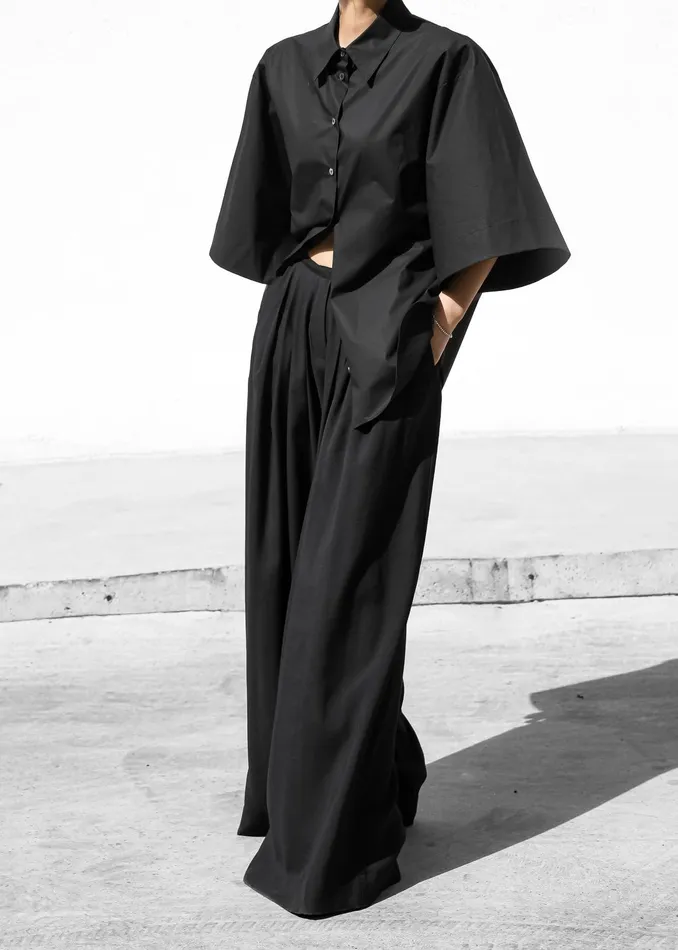 The Frankie Shop Bottoms Sloane Wide Leg Trousers 8211 Black 8211 Women