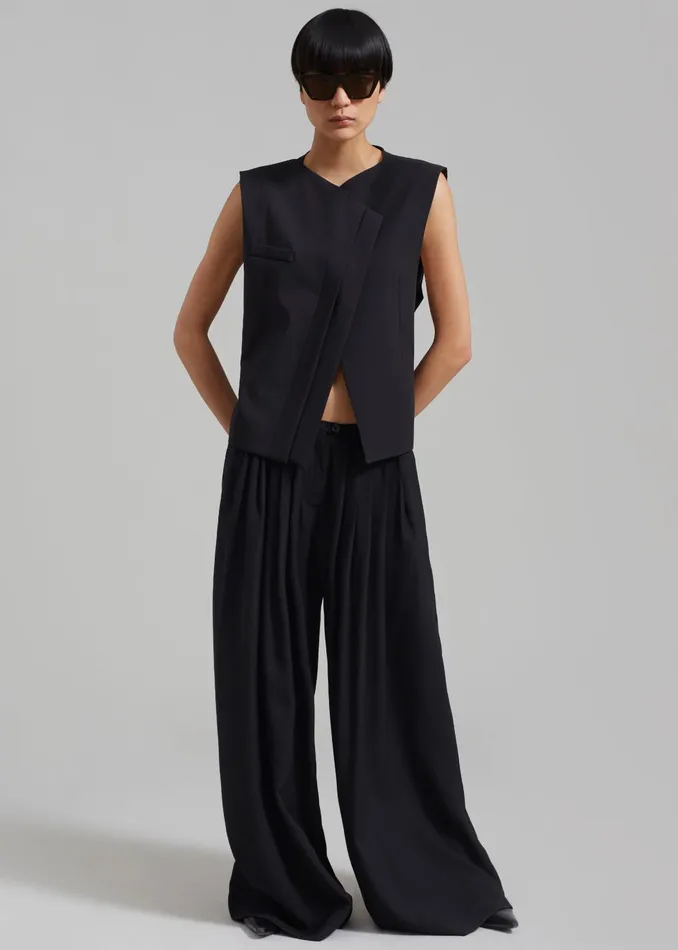 The Frankie Shop Bottoms Sloane Wide Leg Trousers 8211 Black 8211 Women