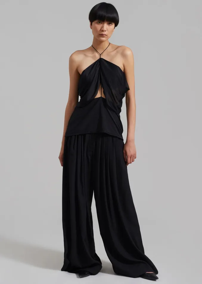 The Frankie Shop Bottoms Sloane Wide Leg Trousers 8211 Black 8211 Women