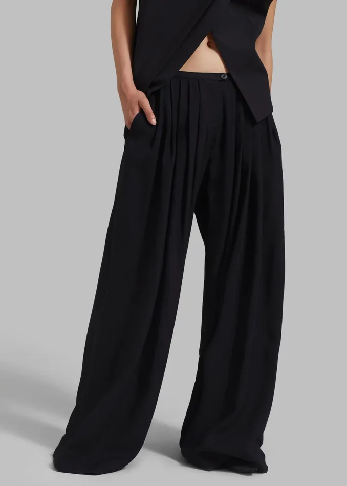 The Frankie Shop Bottoms Sloane Wide Leg Trousers 8211 Black 8211 Women