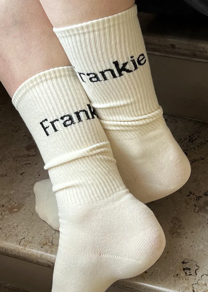 The Frankie Shop Frankie In English Ribbed Socks 8211 Vanilla 8211 MenWomen