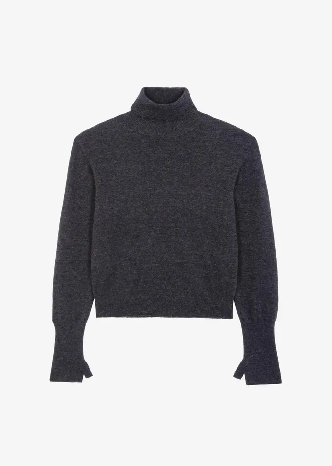 The Frankie Shop Knitwear Delia Wool Turtleneck 8211 Charcoal 8211 Women