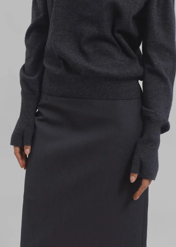 The Frankie Shop Knitwear Delia Wool Turtleneck 8211 Charcoal 8211 Women