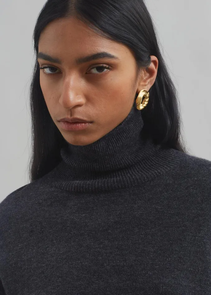 The Frankie Shop Knitwear Delia Wool Turtleneck 8211 Charcoal 8211 Women