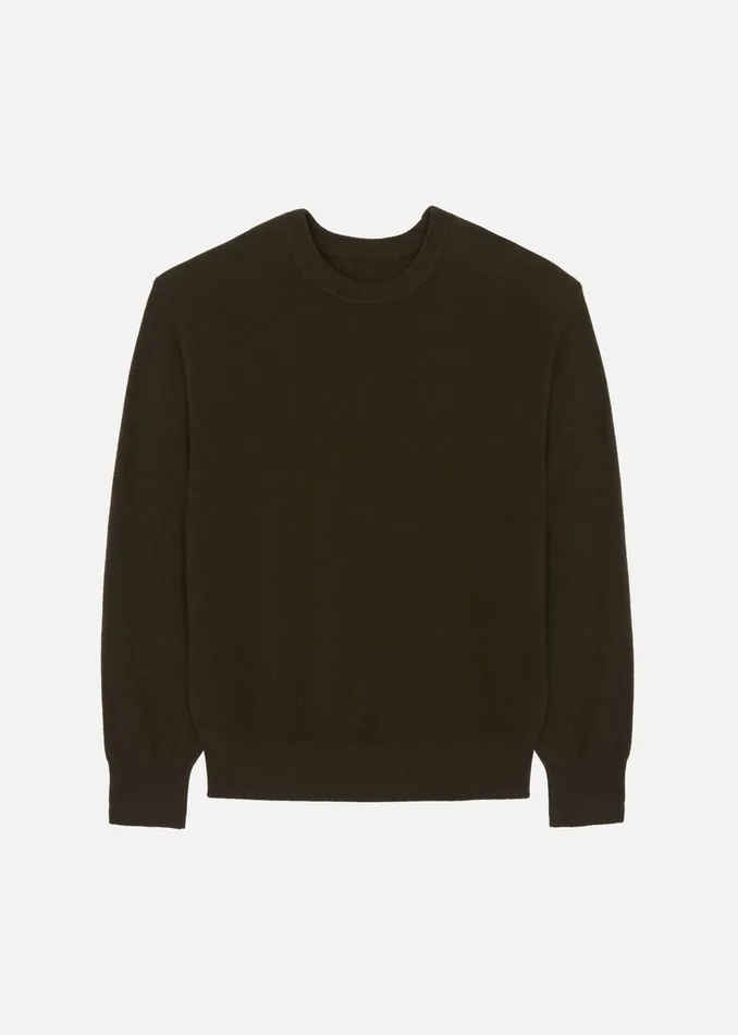 The Frankie Shop Knitwear Isar Wool Crewneck Sweater 8211 Khaki 8211 Women