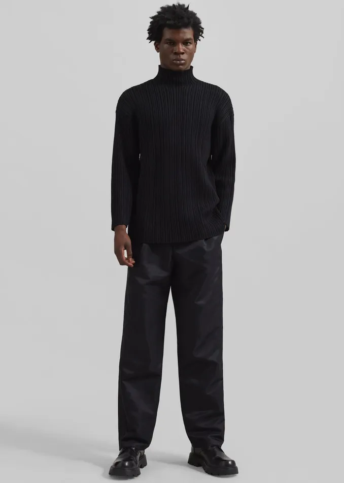 The Frankie Shop Knitwear Louis Gabriel Nouchi Mockneck Rib Sweater 8211 Black 8211 Men