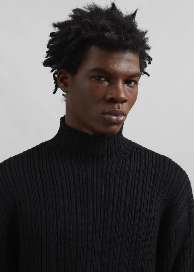 The Frankie Shop Knitwear Louis Gabriel Nouchi Mockneck Rib Sweater 8211 Black 8211 Men