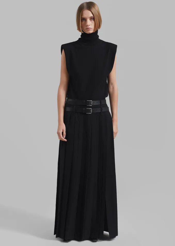 The Frankie Shop Knitwear Nadia Thin Padded Sleeveless Turtleneck 8211 Black 8211 Women