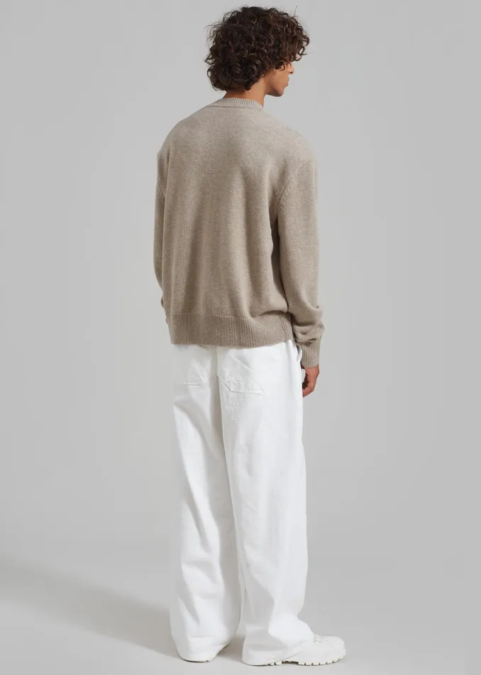 The Frankie Shop Knitwear Quinton Crew Neck Sweater 8211 Beige Melange 8211 WomenMen