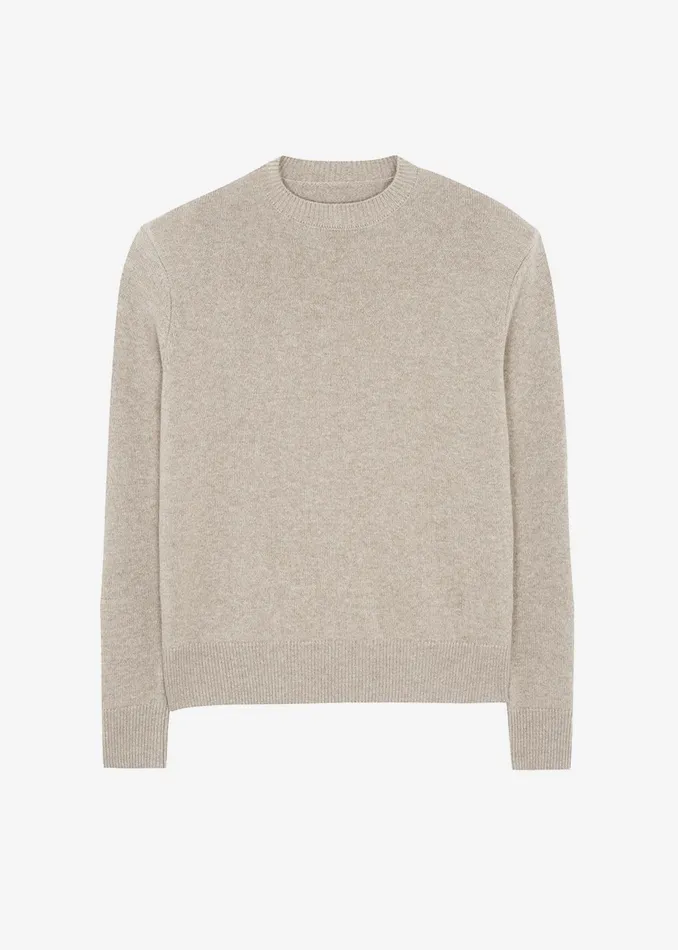 The Frankie Shop Knitwear Quinton Crew Neck Sweater 8211 Beige Melange 8211 WomenMen