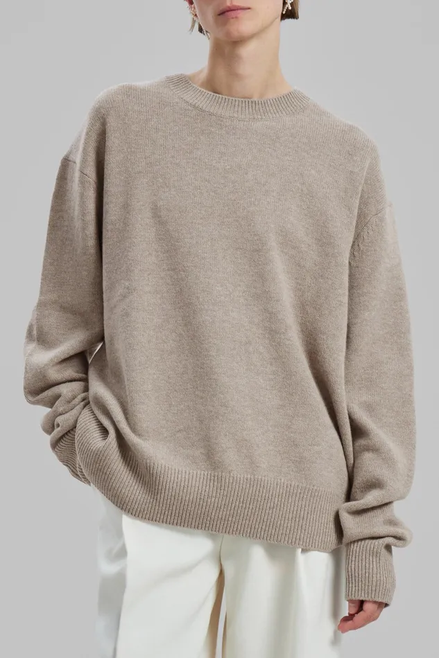 The Frankie Shop Knitwear Quinton Crew Neck Sweater 8211 Beige Melange 8211 WomenMen