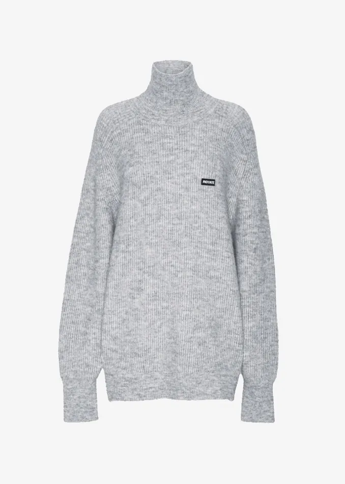 The Frankie Shop Knitwear Rotate Turtleneck Sweater 8211 Light Grey 8211 Women