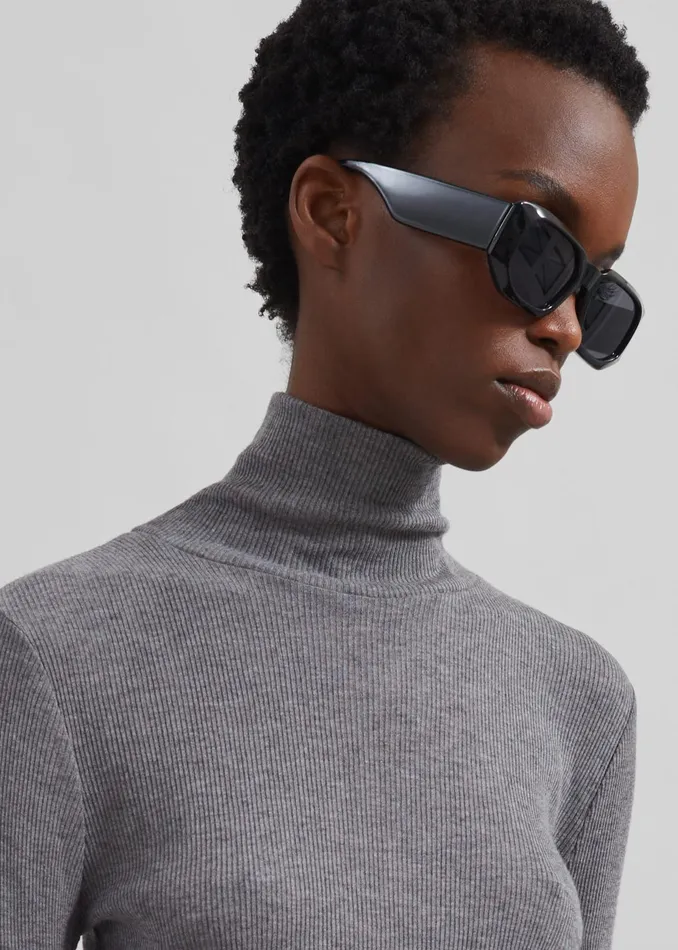 The Frankie Shop Knitwear Samse Samse Sasonnet Turtleneck 8211 Mid Grey Melange 8211 Women