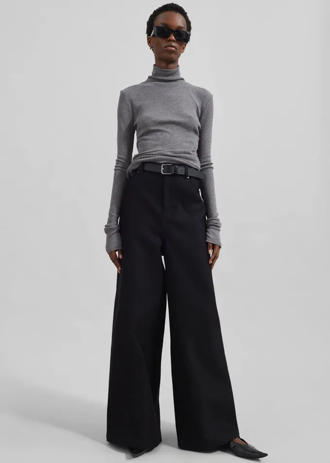 The Frankie Shop Knitwear Samse Samse Sasonnet Turtleneck 8211 Mid Grey Melange 8211 Women