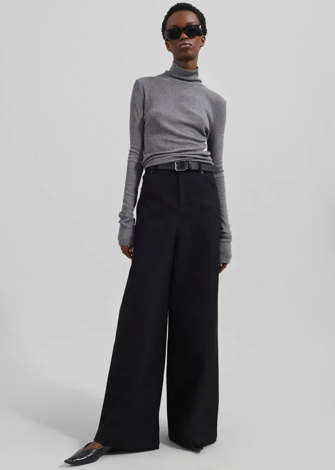 The Frankie Shop Knitwear Samse Samse Sasonnet Turtleneck 8211 Mid Grey Melange 8211 Women