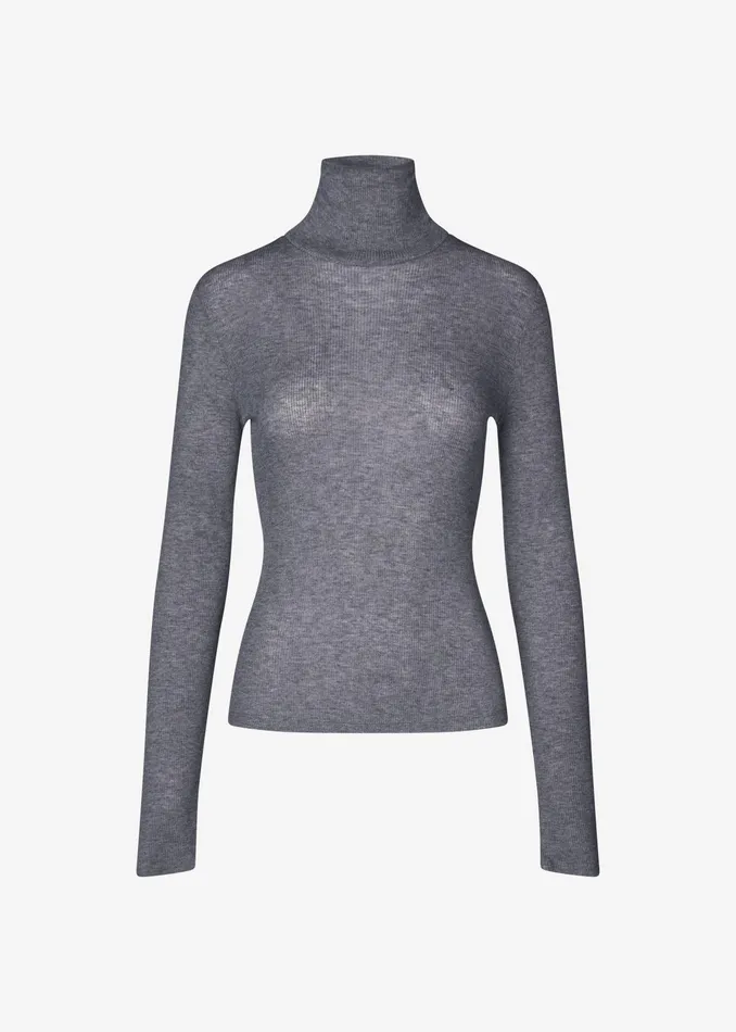 The Frankie Shop Knitwear Samse Samse Sasonnet Turtleneck 8211 Mid Grey Melange 8211 Women