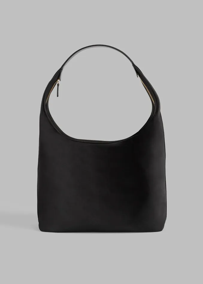 The Frankie Shop Loulou Studio Alegrina Satin Hobo Bag 8211 Black 8211 Women
