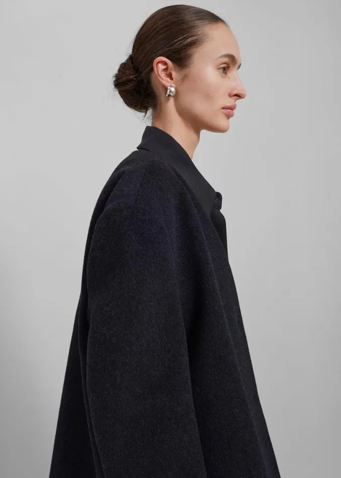 The Frankie Shop Outerwear Abina Collarless Blazer 8211 Charcoal 8211 Women