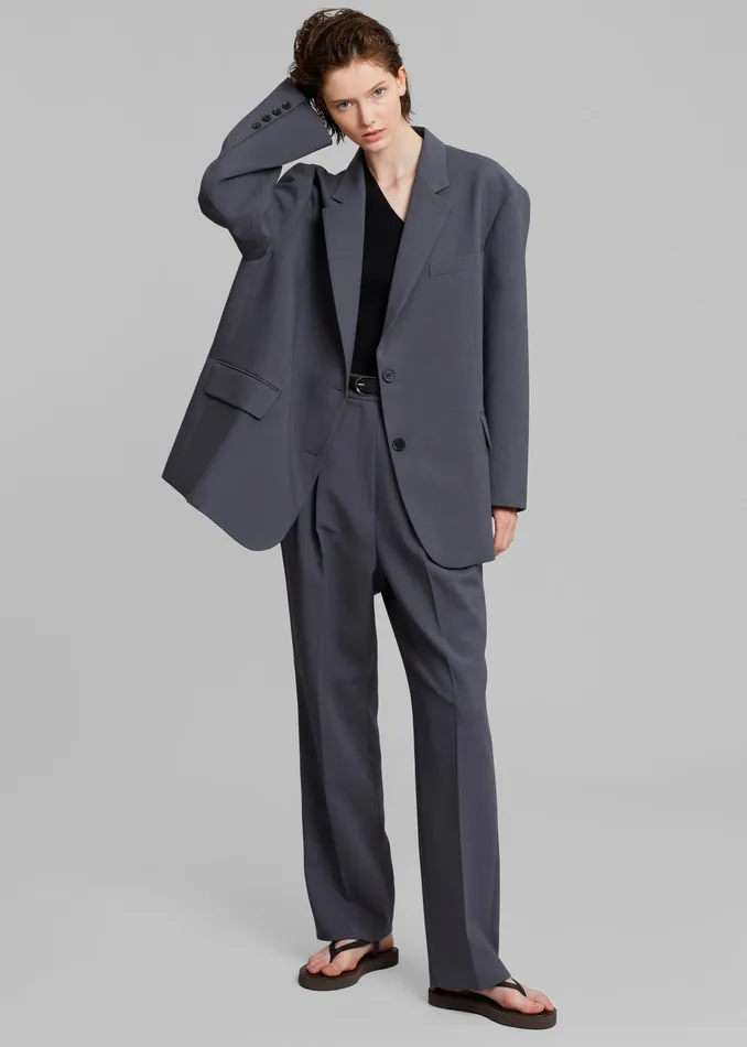 The Frankie Shop Outerwear Bea Blazer 8211 Charcoal 8211 Women
