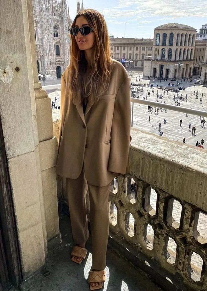 The Frankie Shop Outerwear Bea Blazer 8211 Latte 8211 Women