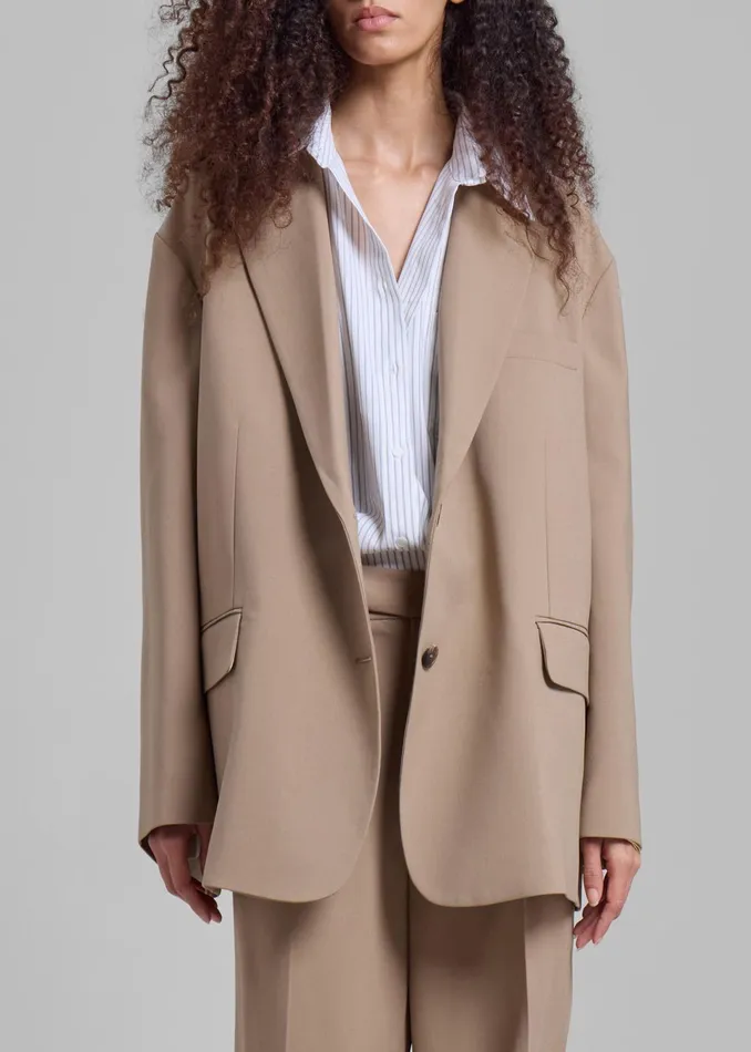 The Frankie Shop Outerwear Bea Blazer 8211 Latte 8211 Women