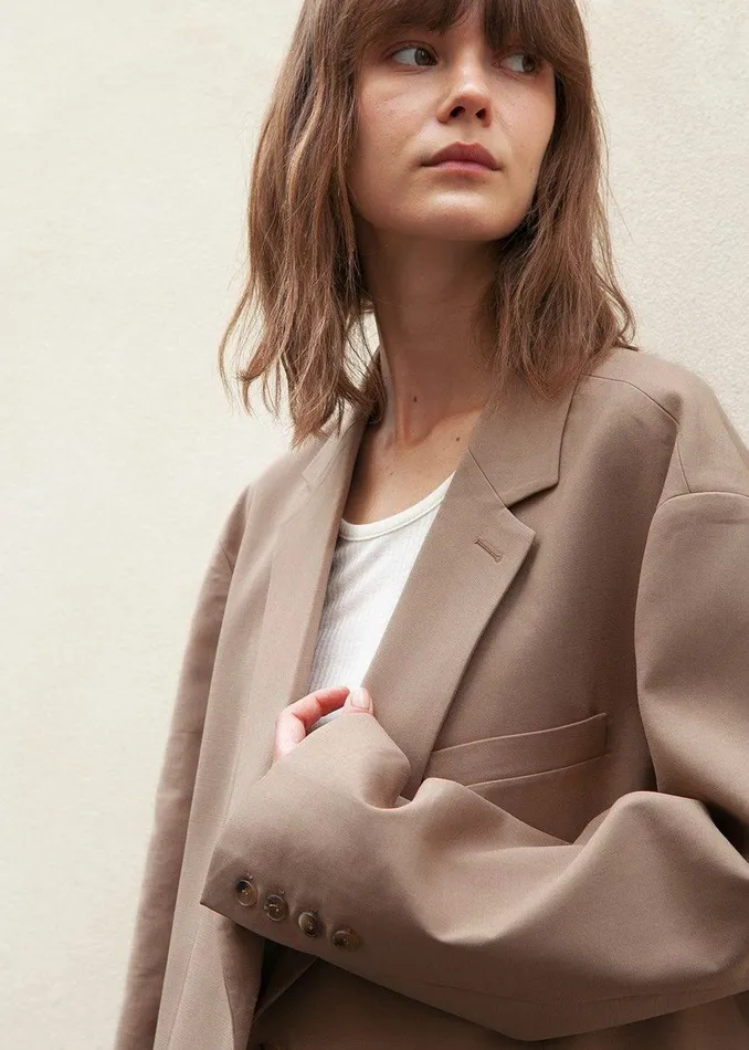 The Frankie Shop Outerwear Bea Blazer 8211 Latte 8211 Women