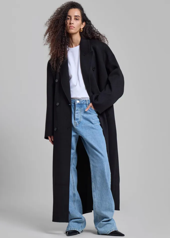 The Frankie Shop Outerwear Gaia Double Breasted Coat 8211 Black 8211 Women