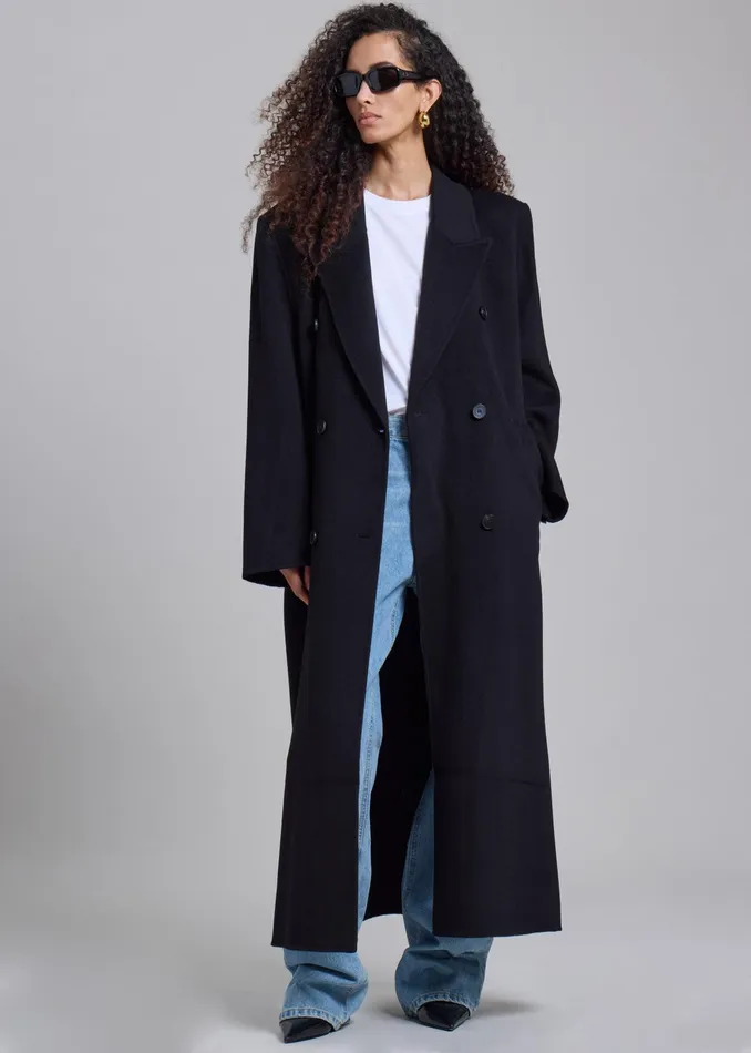 The Frankie Shop Outerwear Gaia Double Breasted Coat 8211 Black 8211 Women