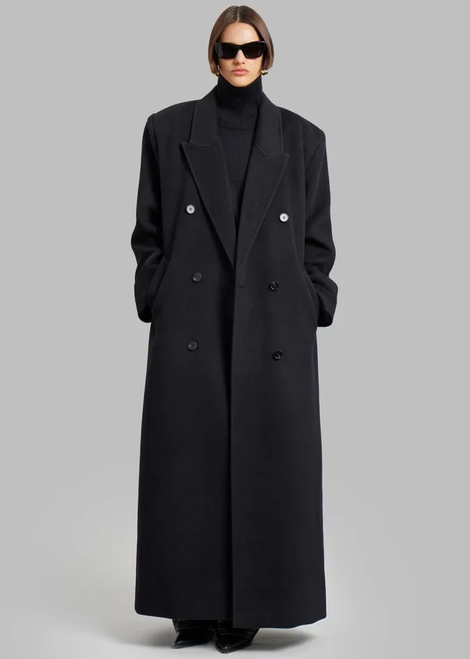 The Frankie Shop Outerwear Gaia Double Breasted Coat 8211 Black 8211 Women