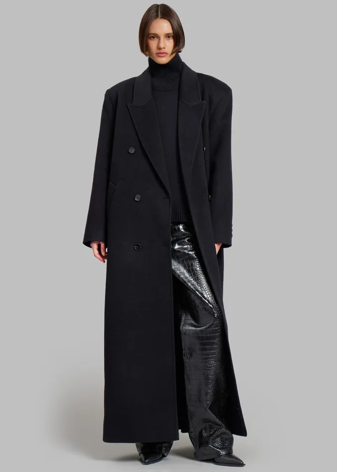 The Frankie Shop Outerwear Gaia Double Breasted Coat 8211 Black 8211 Women