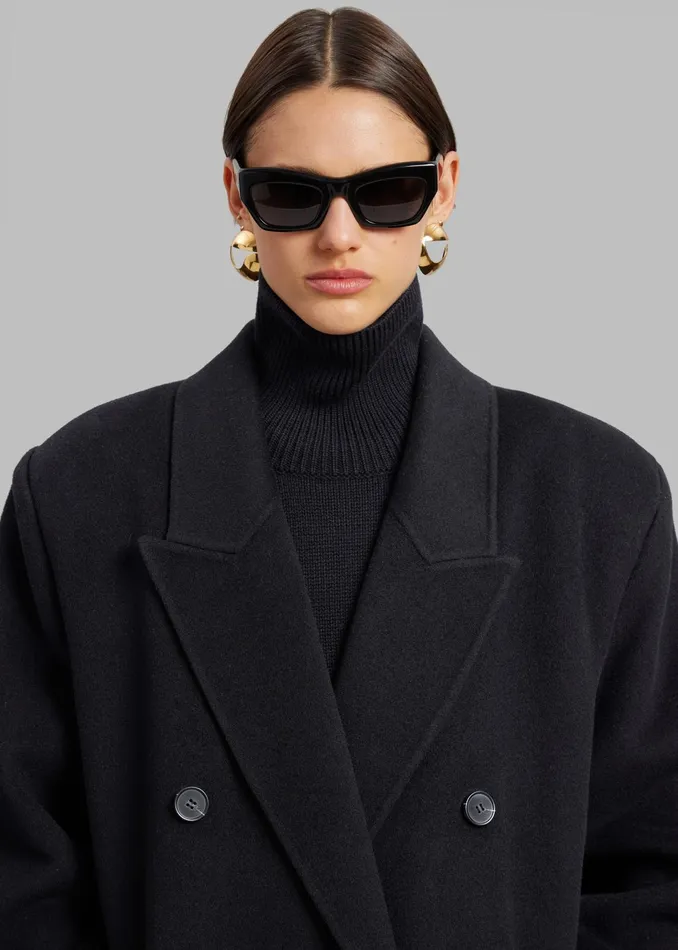 The Frankie Shop Outerwear Gaia Double Breasted Coat 8211 Black 8211 Women