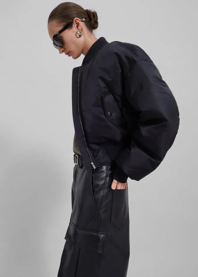 The Frankie Shop Outerwear Houghton Cropped Bomber 8211 Black 8211 Women