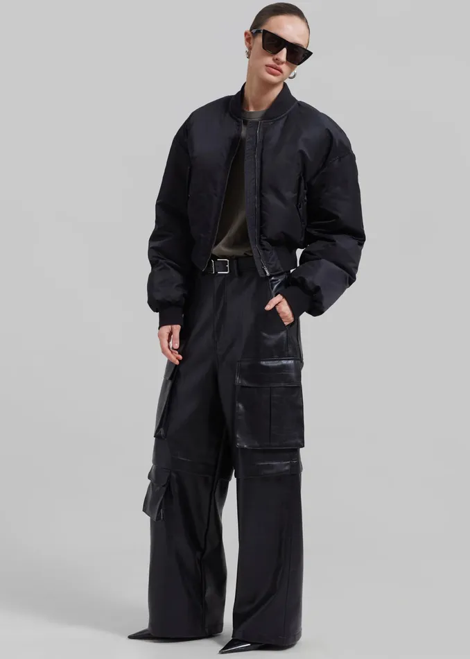 The Frankie Shop Outerwear Houghton Cropped Bomber 8211 Black 8211 Women