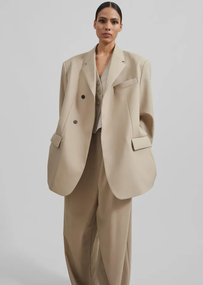 The Frankie Shop Outerwear Iva Blazer 8211 Beige 8211 Women