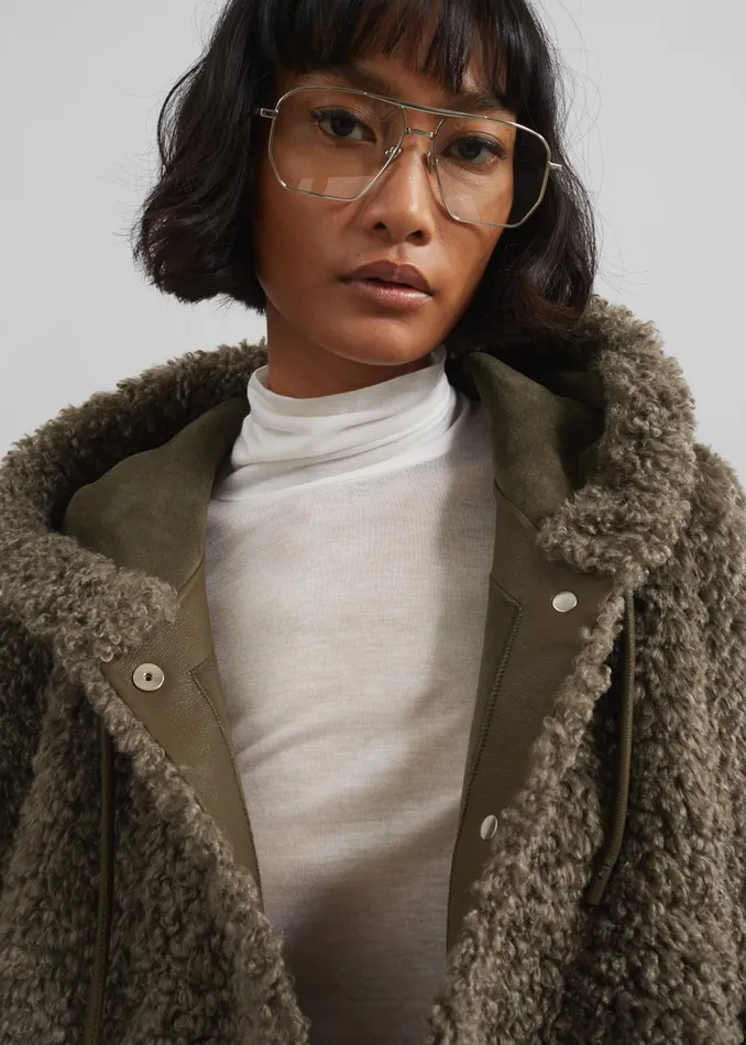The Frankie Shop Outerwear Kove Hooded Jacket 8211 Taupe 8211 Women