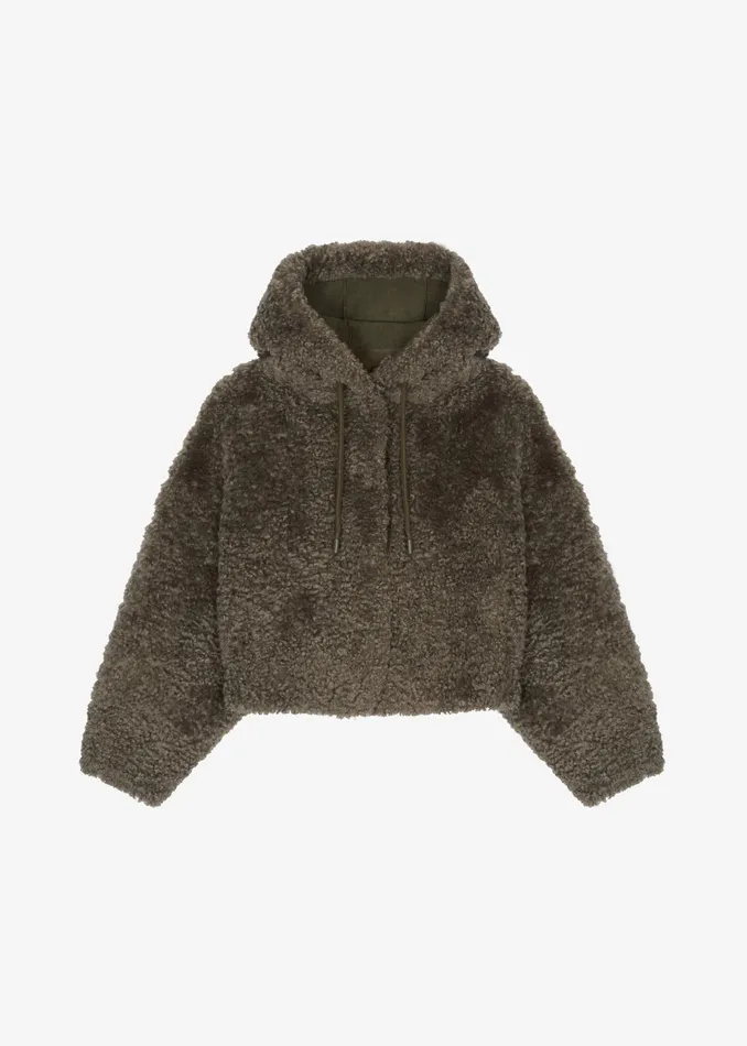 The Frankie Shop Outerwear Kove Hooded Jacket 8211 Taupe 8211 Women