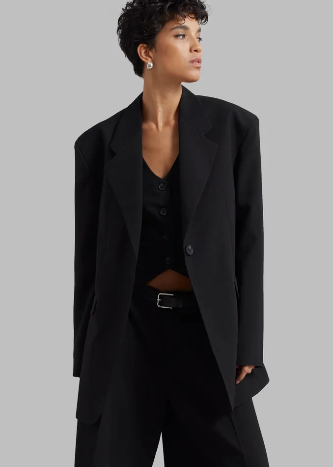 The Frankie Shop Outerwear Lillian Oversized Blazer 8211 Black 8211 Women