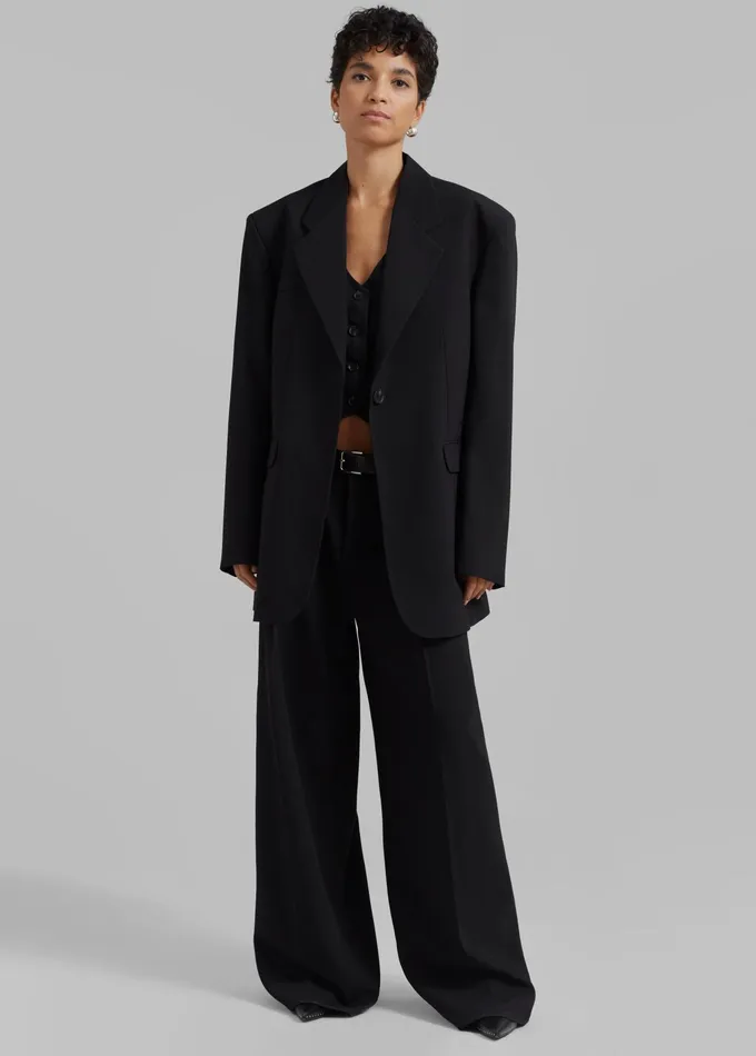 The Frankie Shop Outerwear Lillian Oversized Blazer 8211 Black 8211 Women