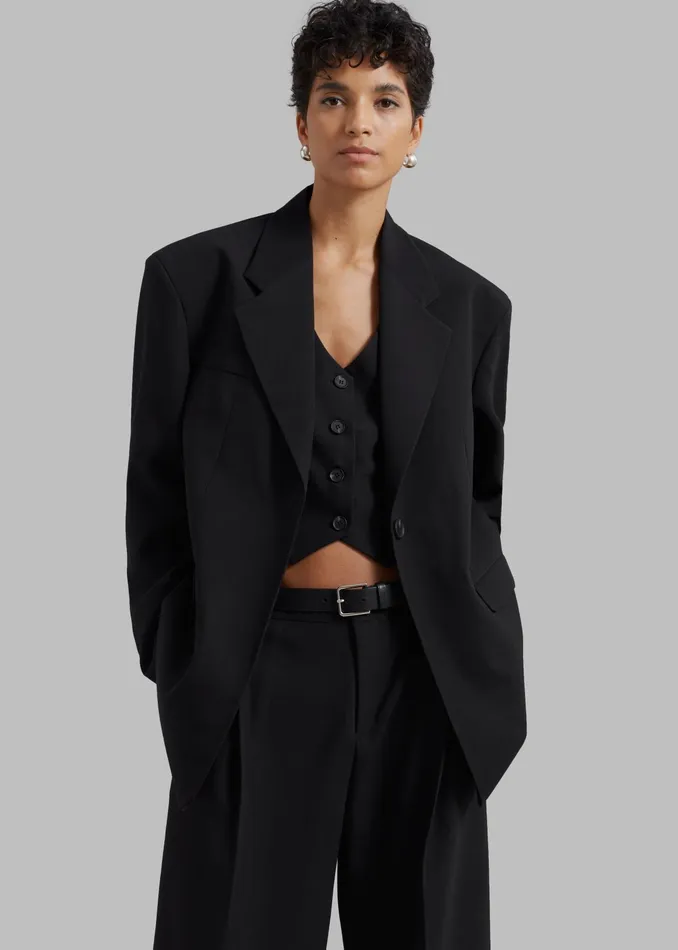 The Frankie Shop Outerwear Lillian Oversized Blazer 8211 Black 8211 Women