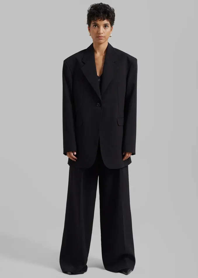 The Frankie Shop Outerwear Lillian Oversized Blazer 8211 Black 8211 Women