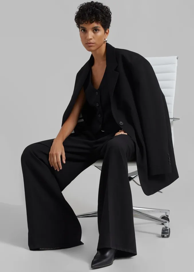 The Frankie Shop Outerwear Lillian Oversized Blazer 8211 Black 8211 Women