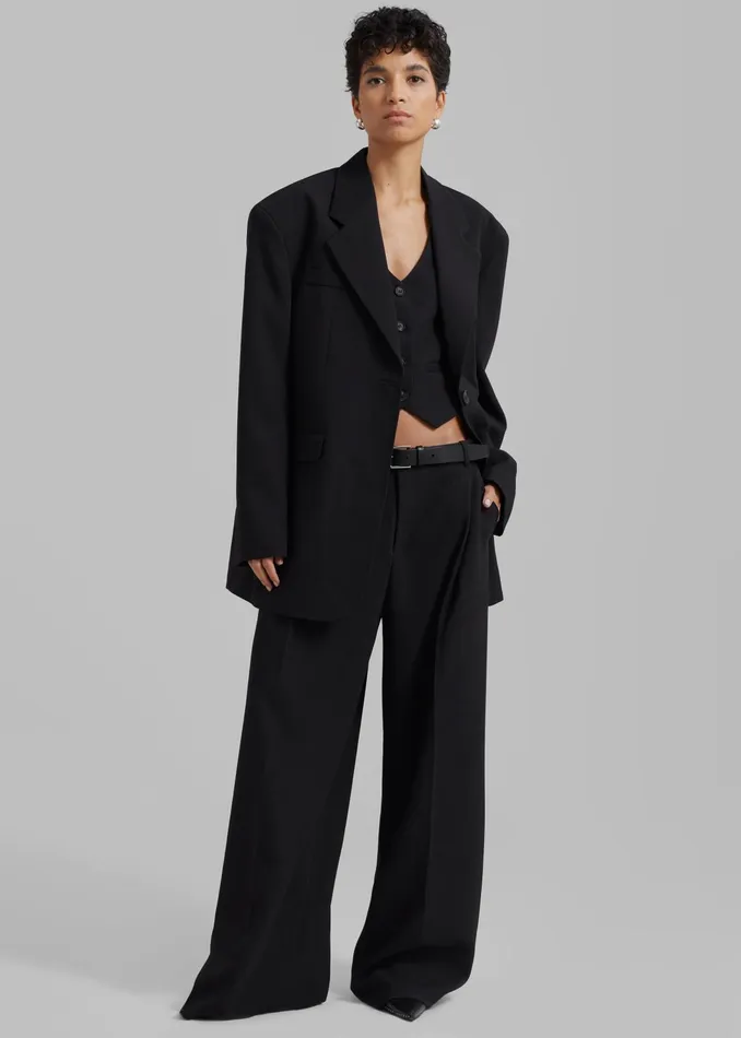 The Frankie Shop Outerwear Lillian Oversized Blazer 8211 Black 8211 Women